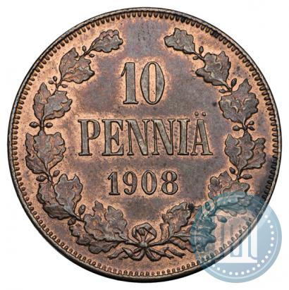 Фото 10 пенни 1908 года  
