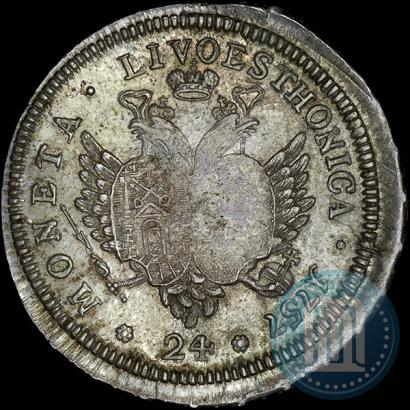 Picture 24 kopecks 1757 year  "For Livonia"