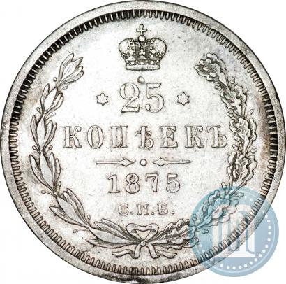 Фото 25 копеек 1875 года СПБ-НІ 