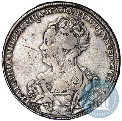 Picture 1 rouble 1725 year СПБ "Petersburg type, portrait turned to the left"