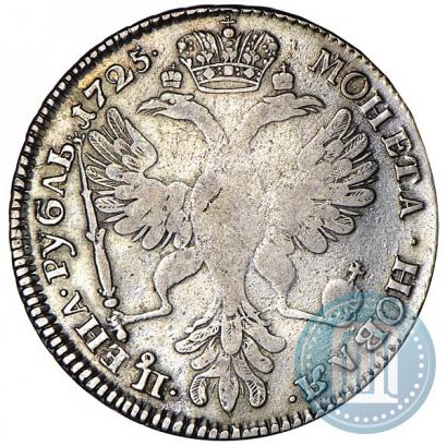 Picture 1 rouble 1725 year СПБ "Petersburg type, portrait turned to the left"