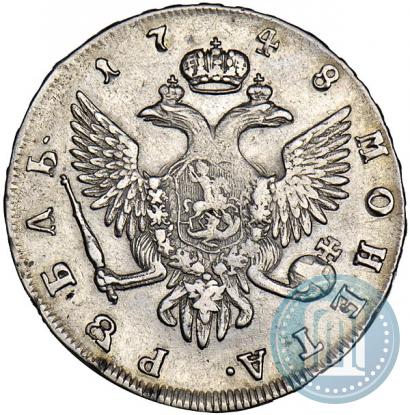 Фото 1 рубль 1748 года СПБ 