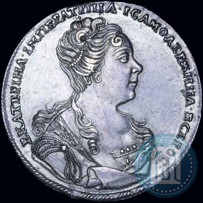 Picture 1 rouble 1727 year  "Moscow type, portrait turned to the right"