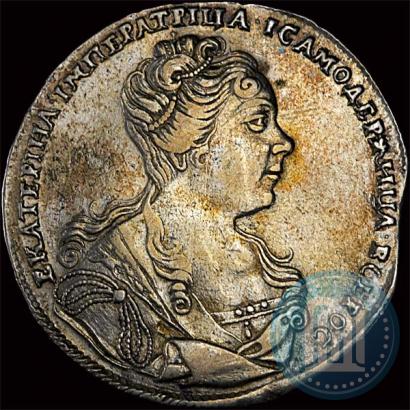 Picture 1 rouble 1727 year  "Moscow type, portrait turned to the right"