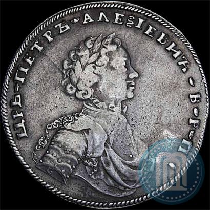 Фото 1 рубль 1707 года G "Портрет работы С. Гуэна"