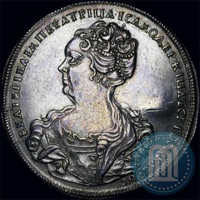 Picture 1 rouble 1725 year СПБ "Petersburg type, portrait turned to the left"