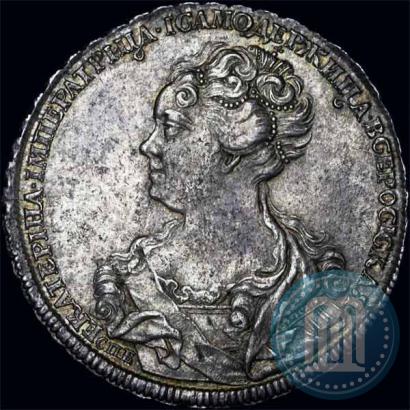 Picture 1 rouble 1725 year СПБ "Petersburg type, portrait turned to the left"