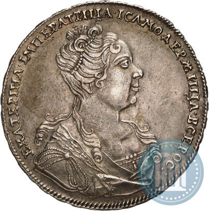 Picture 1 rouble 1727 year  "Moscow type, portrait turned to the right"