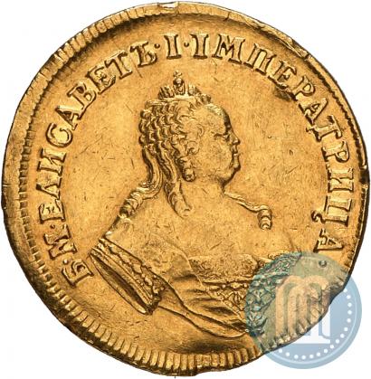 Фото 2 червонца 1749 года  "Орел на реверсе"