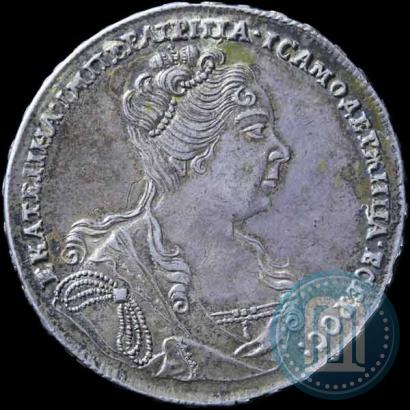 Picture 1 rouble 1727 year  "Moscow type, portrait turned to the right"