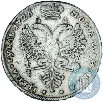 Фото 1 рубль 1726 года  "Московский тип, портрет вправо"