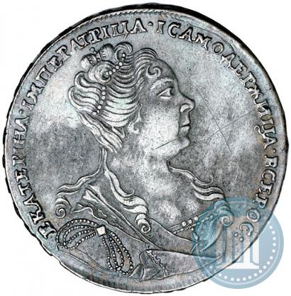 Picture 1 rouble 1727 year  "Moscow type, portrait turned to the right"
