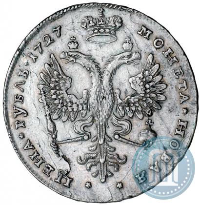 Picture 1 rouble 1727 year  "Moscow type, portrait turned to the right"
