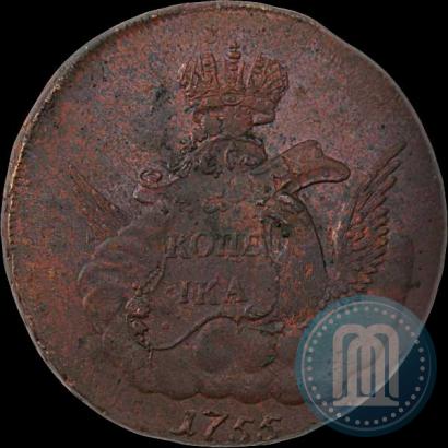 Фото 1 копейка 1755 года ММД 