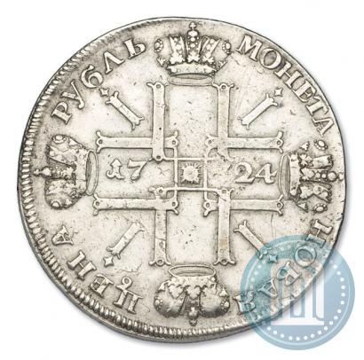Фото 1 рубль 1724 года СПБ "Солнечный, в латах"