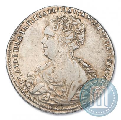 Фото 1 рубль 1725 года СПБ "Петербургский тип, портрет влево"