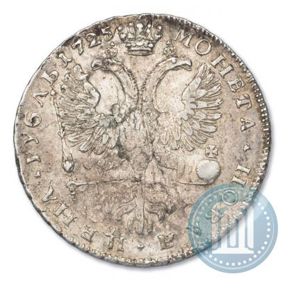Фото 1 рубль 1725 года СПБ "Петербургский тип, портрет влево"