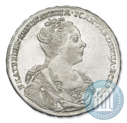 Фото 1 рубль 1726 года  "Московский тип, портрет вправо"