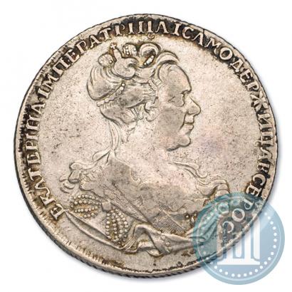 Picture 1 rouble 1727 year СПБ "High haircut"