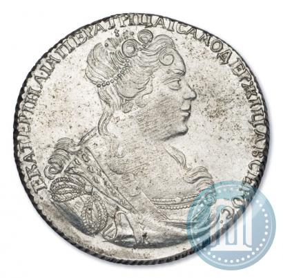 Фото 1 рубль 1727 года СПБ "Петербургский тип, портрет вправо"