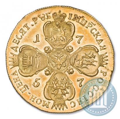 Picture 10 roubles 1757 year СПБ "Portrait by B. Scott"