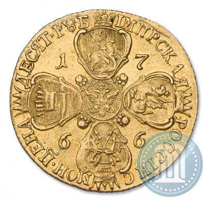 Picture 10 roubles 1766 year СПБ 