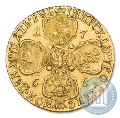 Picture 5 roubles 1766 year СПБ 