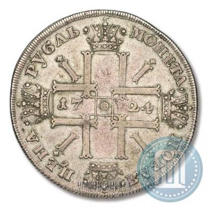 Фото 1 рубль 1724 года СПБ "Солнечный, в латах"