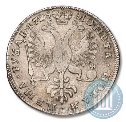 Фото 1 рубль 1725 года СПБ "Петербургский тип, портрет влево"