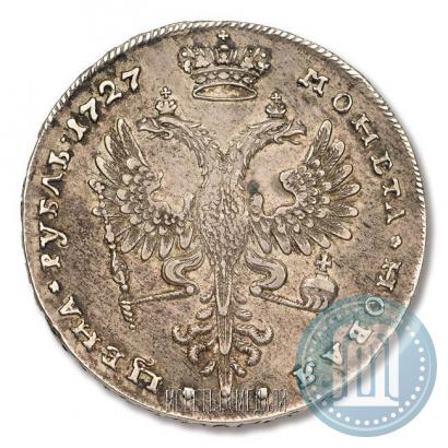 Фото 1 рубль 1727 года  "Московский тип, портрет вправо"