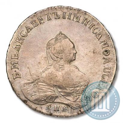Фото 1 рубль 1757 года СПБ-ЯI "Портрет работы Б. Скотта"