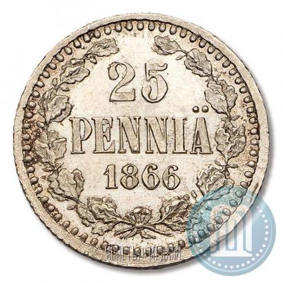 Фото 25 пенни 1866 года S 