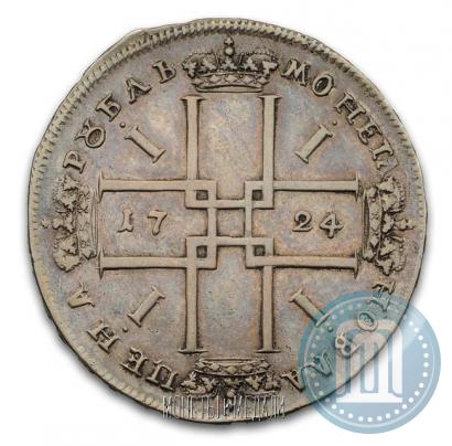Фото 1 рубль 1724 года OK "Портрет в античных доспехах"