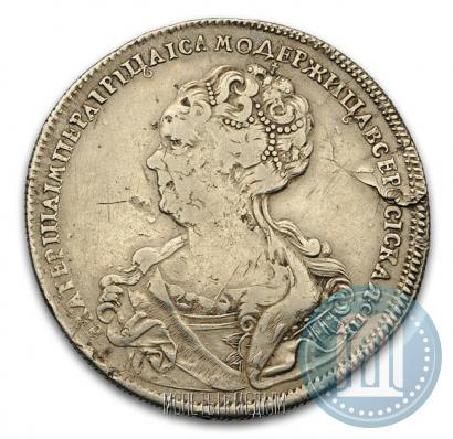 Picture 1 rouble 1725 year СПБ "Petersburg type, portrait turned to the left"