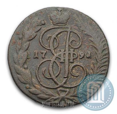Фото 2 копейки 1791 года АМ 