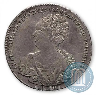 Фото 1 рубль 1725 года СПБ "Петербургский тип, портрет влево"