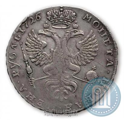 Фото 1 рубль 1726 года  "Московский тип, портрет влево"