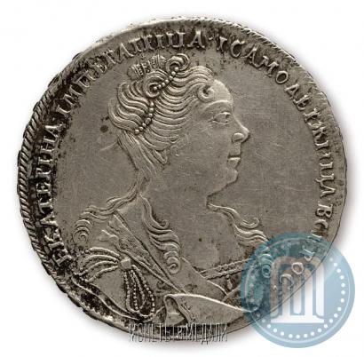 Фото 1 рубль 1727 года  "Московский тип, портрет вправо"