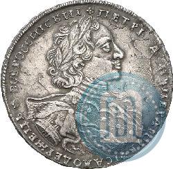 Фото 1 рубль 1723 года OK "Портрет в горностаевой мантии"