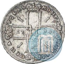 Фото 1 рубль 1724 года  "Портрет в античных доспехах"