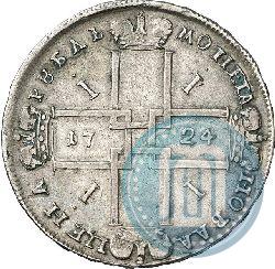 Фото 1 рубль 1724 года  "Портрет в античных доспехах"