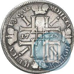 Фото 1 рубль 1725 года СПБ "Солнечный в латах"