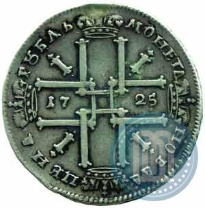 Фото 1 рубль 1725 года  "Портрет в античных доспехах"