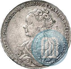 Фото 1 рубль 1726 года  "Московский тип, портрет влево"
