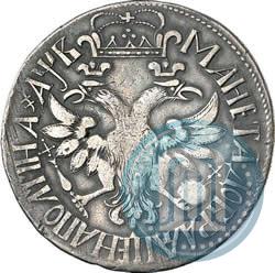 Picture Poltina 1702 year  "Without ribbons near the wreath"
