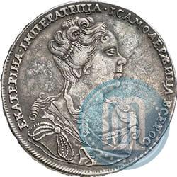 Фото 1 рубль 1726 года  "Московский тип, портрет вправо"