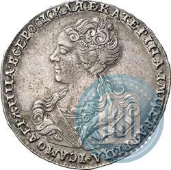 Picture Poltina 1726 year  "Moscow type, portrait turned to the left"