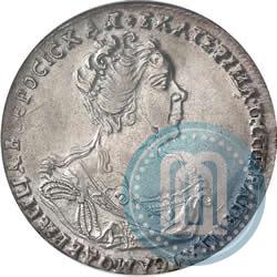 Фото Полтина 1727 года  "Московский тип, портрет вправо"