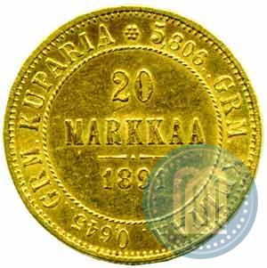 Picture 20 markkaa 1891 year L 
