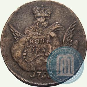 Picture 1 kopeck 1755 year СПБ 
